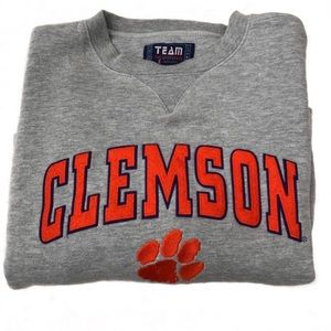 raw hem cropped clemson crewneck